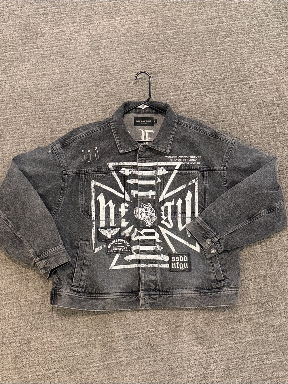 Darc Sport Black Washed Graphic Denim Jacket